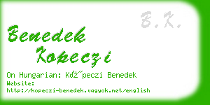 benedek kopeczi business card